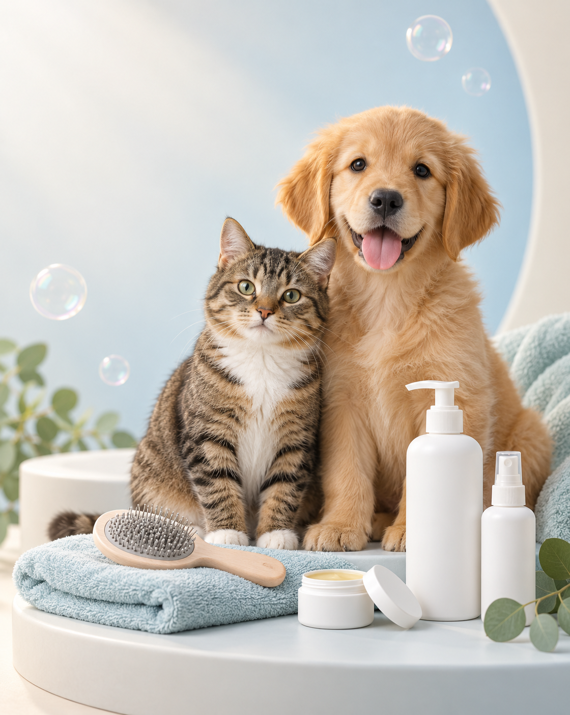 Cat and dog shower banner